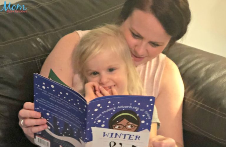 Blog image of child on mother’s lap smiling as she reads Grace Winter book
